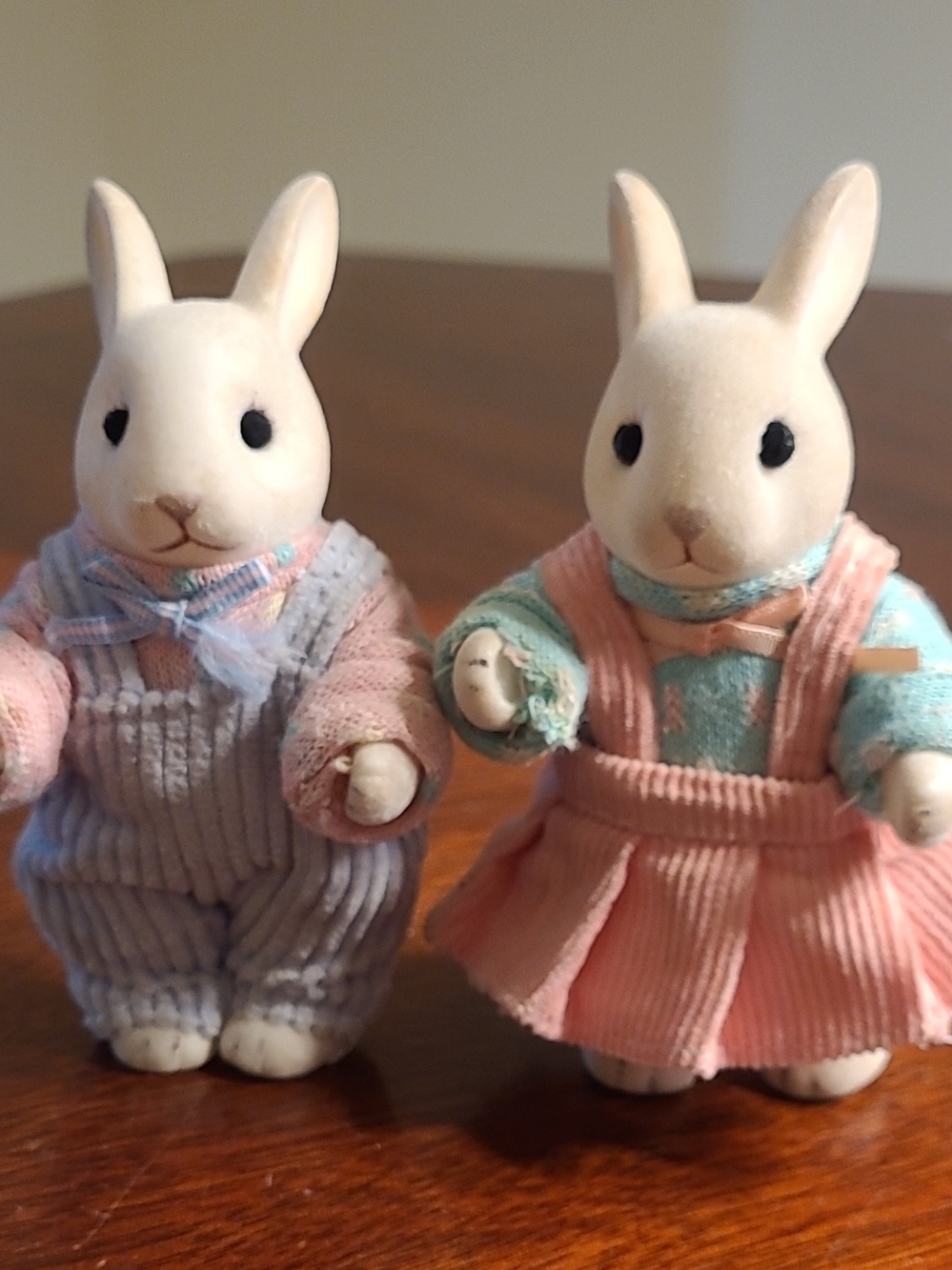 Vtg Calice Critters Snow Warren White Rabbit Brother Sister Figures Set